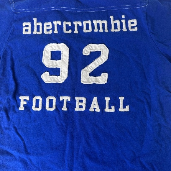 Abercrombie  kids blue 92 football t shirt size L - Picture 2 of 10